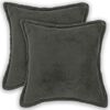 vidaXL Kudd&ouml;verdrag 2 st HOUTEN M&ouml;rkgr&aring; 30 x 30 cm Boucl&eacute;