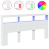 vidaXL S&auml;nggavel med LED vit 200x17x102 cm