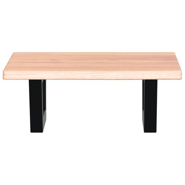 vidaXL Väggmonterad handfatshylla stål och massiv ek