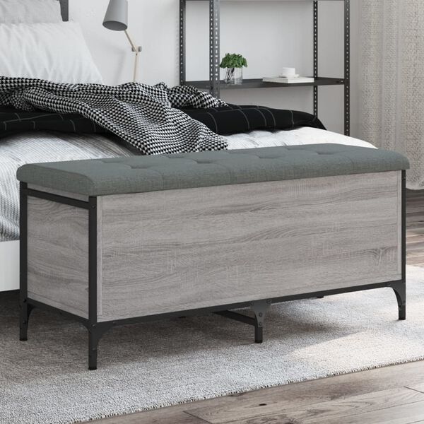 vidaXL F&ouml;rvaringsb&auml;nk gr&aring; sonoma 102x42x45 cm konstruerat tr&auml;