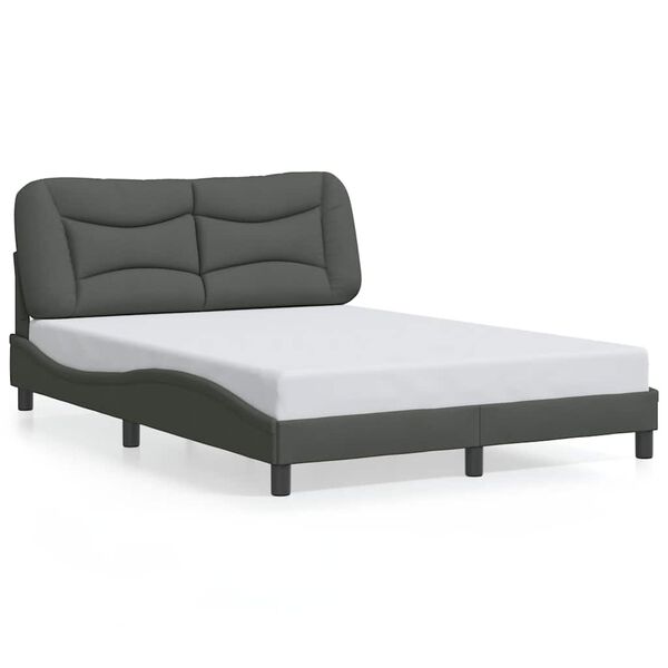 vidaXL Bed Frame without Mattress "Hvar" Dark Grey 140x200 cm Fabric