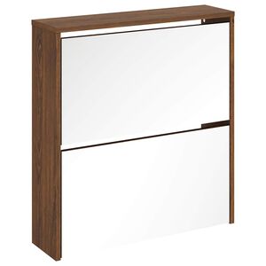 vidaXL Skosk&aring;p med 2 sk&aring;p brun ek 63x17x67 cm