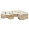 vidaXL Soffgrupp f&ouml;r tr&auml;dg&aring;rden med dynor 9 delar beige konstrotting