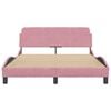 vidaXL Bed Frame with Headboard "Dover" Pink 140x200 cm Velvet