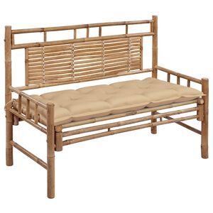 vidaXL Tr&auml;dg&aring;rdsb&auml;nk med dyna 120 cm bambu