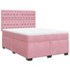 vidaXL Rams&auml;ng med madrass rosa 140x190 cm sammet
