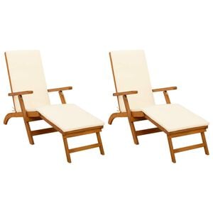 vidaXL Reclining och F&auml;llbar Solstol 2 pcs 55 x 146 x 91 cm
