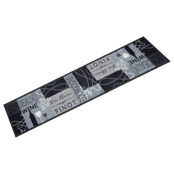 vidaXL K&ouml;ksmatta maskintv&auml;ttbar Wine gr&aring; 60x300 cm sammet