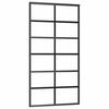 vidaXL Skjutd&ouml;rr ESG-glas och aluminium 102x205 cm svart