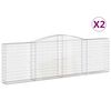 vidaXL Gabioner b&aring;gformade 2 st 400x30x120/140 cm galvaniserat j&auml;rn