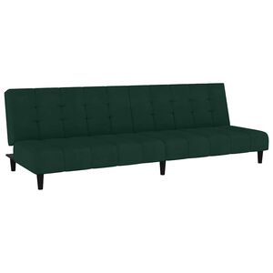 vidaXL B&auml;ddsoffa 2-sits m&ouml;rkgr&ouml;n sammet