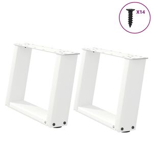 vidaXL Soffbordsben U-formade 2 st vita 40x(30-31) cm st&aring;l