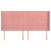 vidaXL S&auml;nggavel med kanter rosa 183x16x118/128 cm sammet