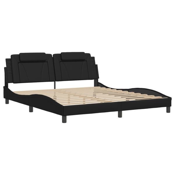 vidaXL Bed Frame "Viana" without Mattress Black 180x200 cm Faux Leather