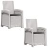 vidaXL Reclining gardenstol i rottinglook 2 st Vit och antracit PP