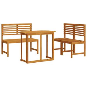 vidaXL Trädgårds Bistro Set 3 pcs Brun massivt akacia