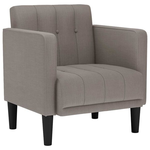 vidaXL Soffstol med armst&ouml;d taupe 53 cm tyg