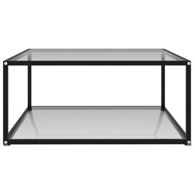 vidaXL Soffbord genomskinligt 80x80x35 cm härdat glas
