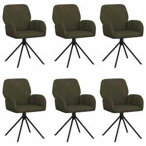 vidaXL Sv&auml;ngande Matstolar 6 st Faux Mockal&auml;der Arm&eacute;gr&ouml;n