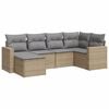 vidaXL Soffgrupp f&ouml;r tr&auml;dg&aring;rden med dynor 6 delar beige konstrotting