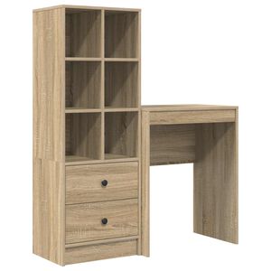 vidaXL Skrivbord Sonoma-ek 105,5 x 34 x 127 cm 2 st