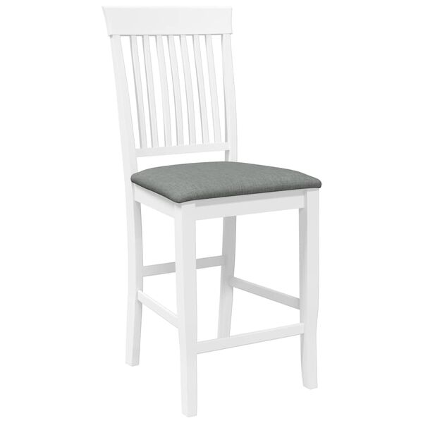 vidaXL Barstolar med kuddar 2 st, vit, massivt trä, gummi