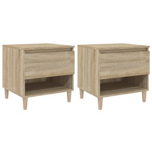 vidaXL S&auml;ngbord 2 st sonoma-ek 50x46x50 cm konstruerat tr&auml;