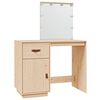 vidaXL Sminkbord med LED 95x50x133,5 cm massiv furu