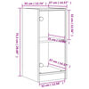 vidaXL Sidoskåp med glasdörrar rökfärgad ek 35x37x75,5 cm