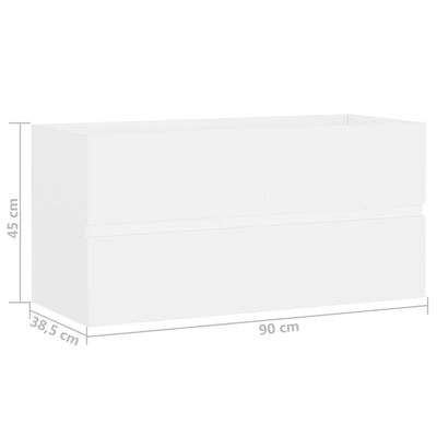 vidaXL Tvättställsskåp vit 90x38,5x45 cm spånskiva