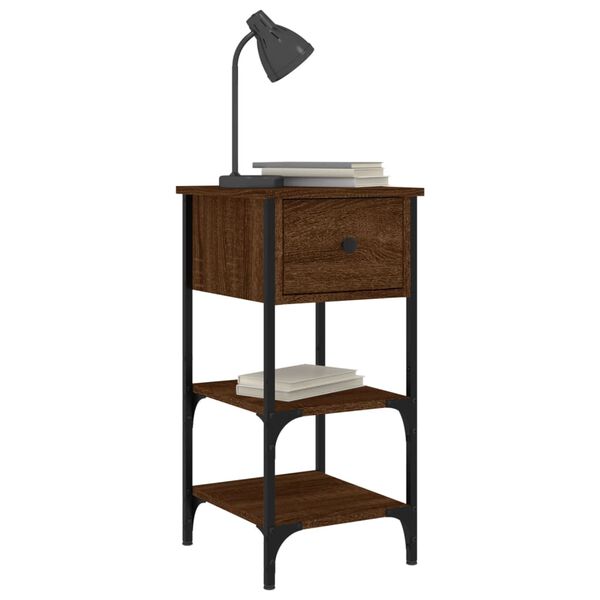 vidaXL S&auml;ngbord 2 st brun ek 34x36x70 cm konstruerat tr&auml;