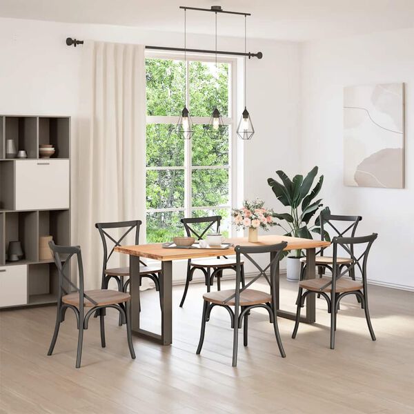 vidaXL Matbordsben U-formade 2 st naturst&aring;l 60x(72-73) cm st&aring;l