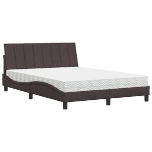 vidaXL Bed with Mattress "Hanko" Dark Brown 120x200 cm Fabric