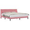 vidaXL S&auml;ngram med huvudgavel Rosa 200 x 200 cm Sammet