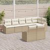 vidaXL Soffset med kudde 8 pcs Beige konstrotting