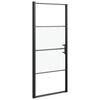 vidaXL Duschd&ouml;rr 91x195 cm halvfrostat h&auml;rdat glas svart