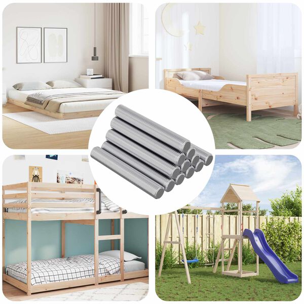 vidaXL G&auml;ngat R&ouml;r 1000 pcs Silver St&aring;l