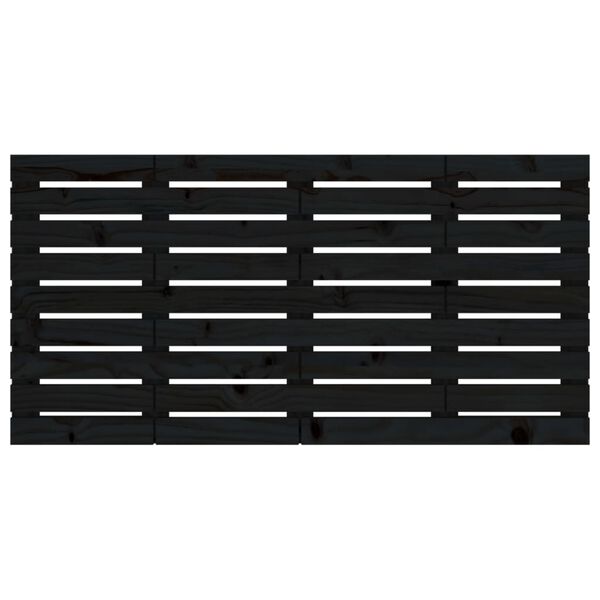 vidaXL V&auml;ggmonterad huvudgavel svart 146x3x63 cm massiv furu