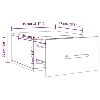 vidaXL Väggmonterade sängbord 2 st vit högglans 35x35x20 cm
