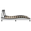 vidaXL Bed Frame "Viana" without Mattress White and Black 180x200 cm Faux Leather