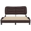 vidaXL Bed Frame with LED without Mattress "Hvar" Dark Brown 140x190 cm Fabric