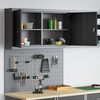 vidaXL Verktygsskåp och pegboard-set 3 pcs Svart 100 x 20 x 115 cm