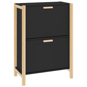 vidaXL Skosk&aring;p svart 57,5x33x80 cm konstruerat tr&auml;