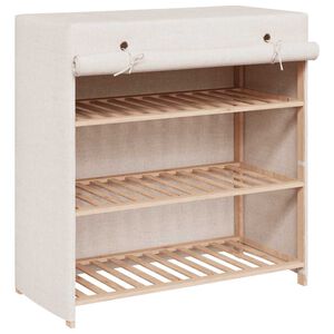 vidaXL Skof&ouml;rvaring med &ouml;verdrag vit 79x40x80 cm tyg