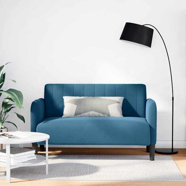 vidaXL Loveseat soffa bl&aring; 109 cm sammet