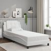 vidaXL Bed Frame with LED without Mattress "Zadar" White 100x200 cm