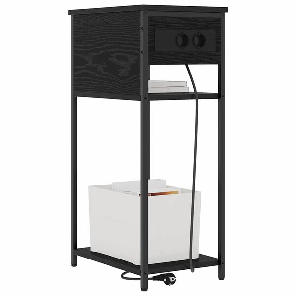 vidaXL Nattduksbord Svart Ek 41 x 28 x 76 cm Konstruerat tr&auml;