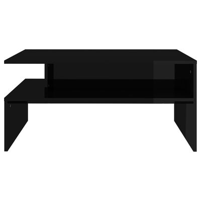 vidaXL Soffbord svart högglans 90x60x42,5 cm konstruerat trä