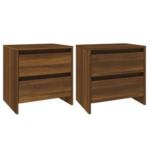 vidaXL S&auml;ngbord 2 st brun ek 45x34,5x44,5 cm konstruerat tr&auml;