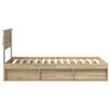 vidaXL Sängram med madrass med låda Sonoma-ek 75 x 190 cm Massiv furu